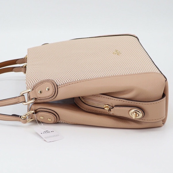 New Coach Edie 31 Jacquard and Leather Shoulder Bag Beechwood - Picture 9 of 13